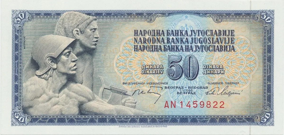 Jugoslávie, 50 Dinara 1968, P.83c