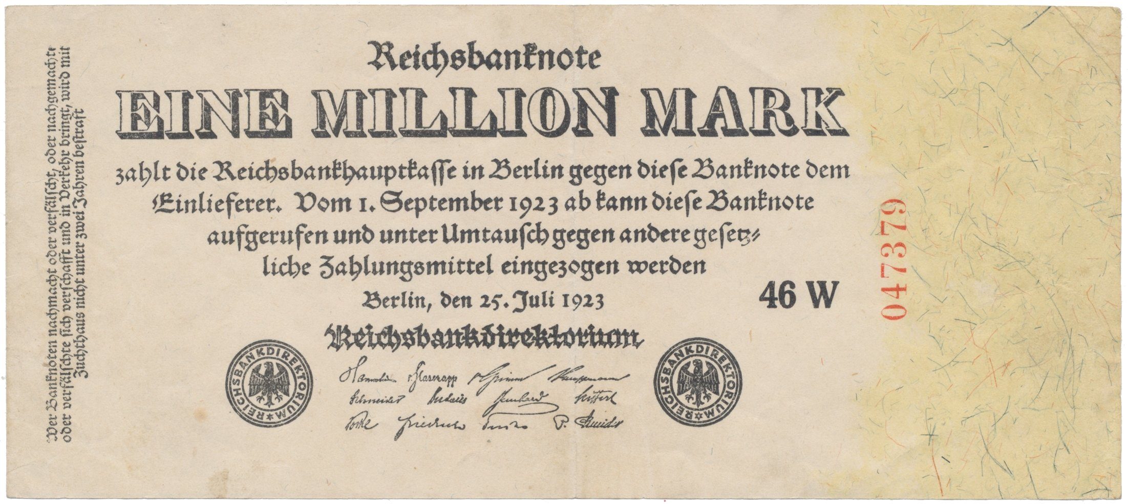 Německo, 1 Million Mark 1923, Ro.92c