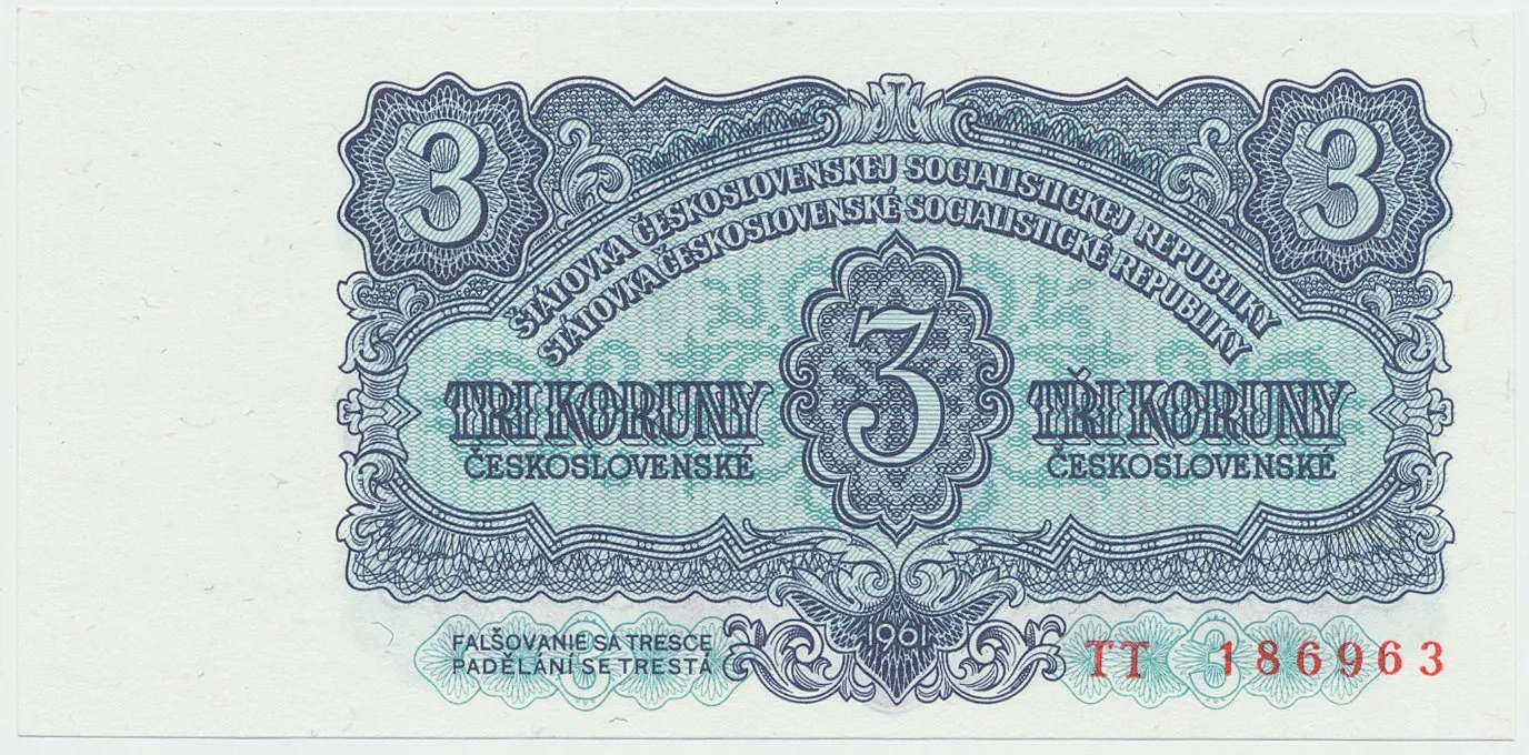 Československo, 3 Koruna 1961, série TT, Hej.98a