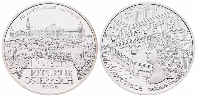 Rakousko, 10 Euro 2006 - Klášter Göttweig