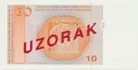Bosna a Hercegovina, 10 Konvert. Marka (1998), anulát - SPECIMEN, P.63s - fotografie 2