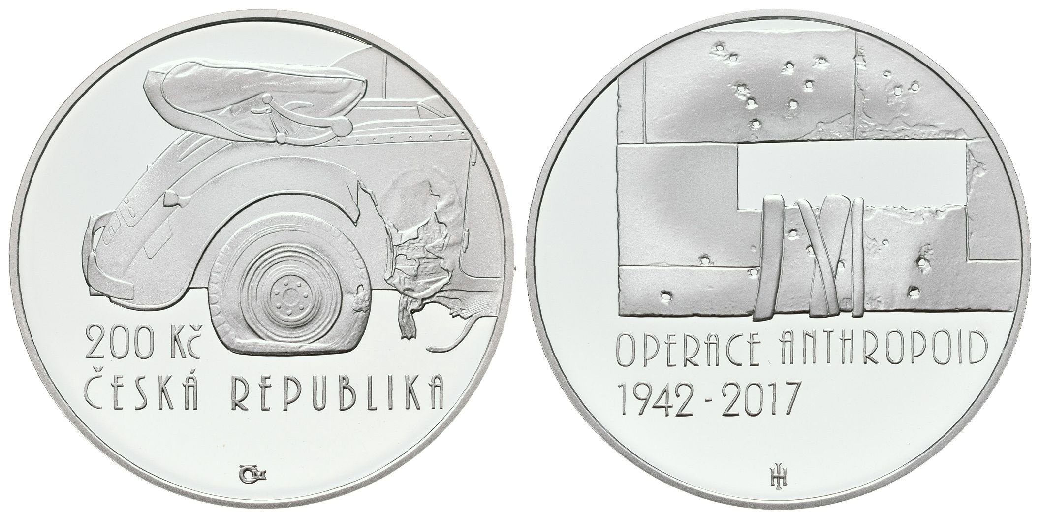200 Kč 2017 - Operace Anthropoid, PROOF