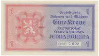 Protektorát Čechy a Morava, 1 Koruna b.d. (1940), tisk TB NBČM, série C, Hej.30aC