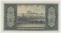 Československo, 100 Koruna b.d. (1945), perforace 3 md v obloučku, Hej.74a.S2 - fotografie 2