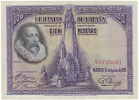 Španělsko, 100 Pesetas 1928, série A, P.76a