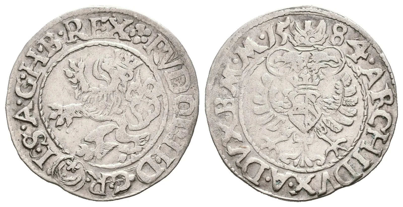 Bílý groš 1584, Jáchymov-Hofmann, Hal.403, pěkná zachovalost — 1