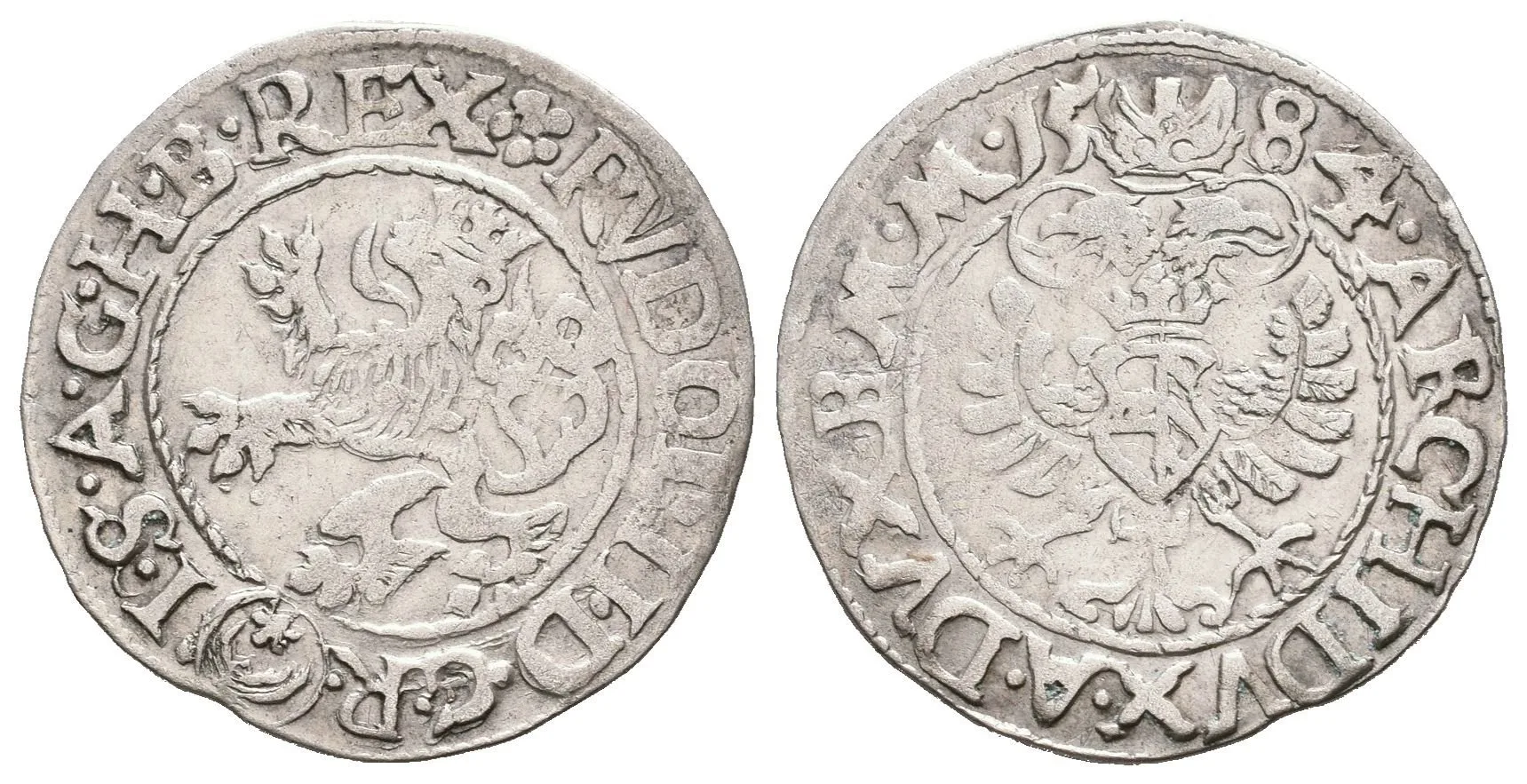 Bílý groš 1584, Jáchymov-Hofmann, Hal.403, pěkná zachovalost — 1