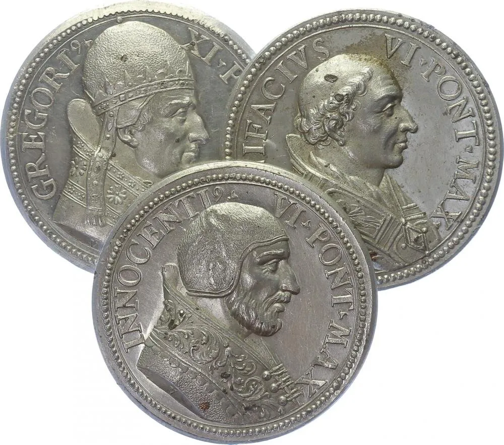 Vatikán - životopisné medaile, cca 18. století — 1