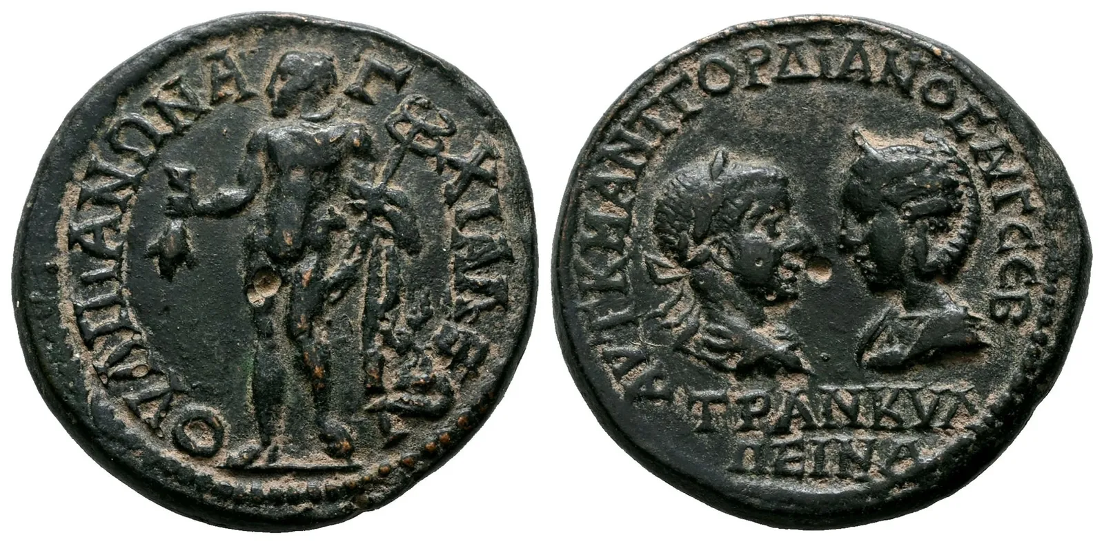 Gordian III. a Tranquillina, provinciální AE, RPC 1130