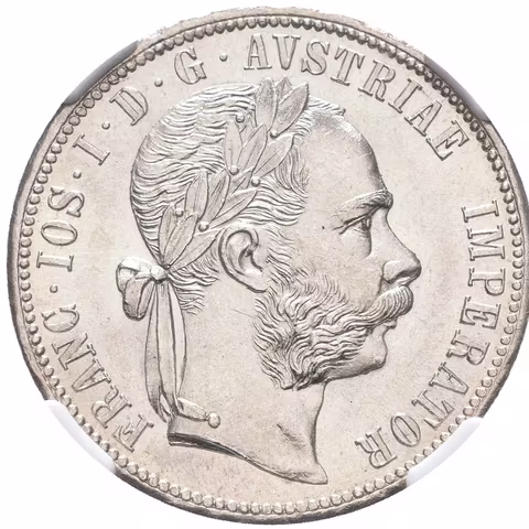 Zlatník 1878, certifikace NGC, hodnocení MS 63, nádherná zachovalost, ražební lesk