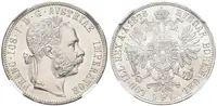 Zlatník 1878, certifikace NGC, hodnocení MS 63, nádherná zachovalost, ražební lesk — 1