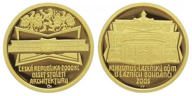 2000 Kč 2005 - Kubismus - Lázeňský dům v Lázních Bohdaneč, PROOF