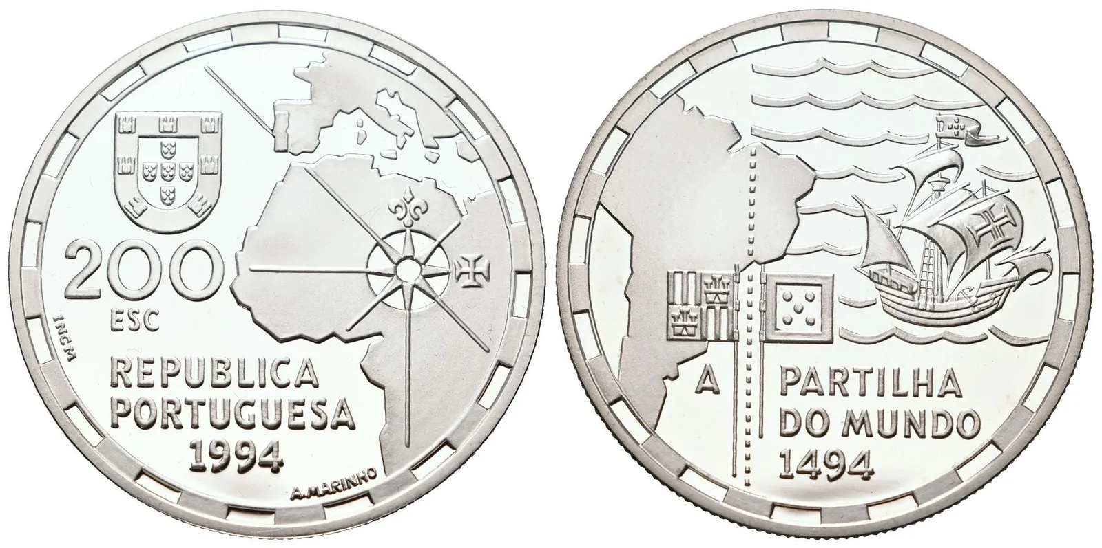 Portugalsko, 200 Escudos 1994 - Rozdělení světa