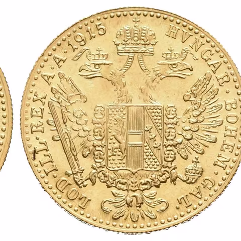 Dukát 1915 - novoražba, krásná zachovalost, ražební lesk, nep. rysky