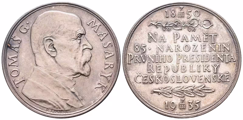 Španiel Otakar -  85. narozeniny TGM, 42 mm