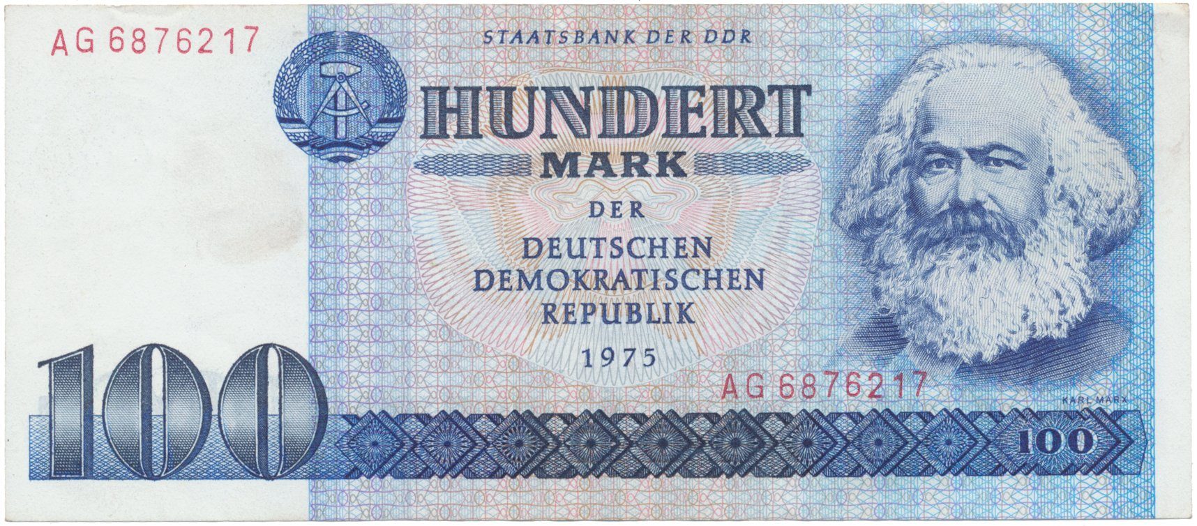 Německo - NDR, 100 DM 1975, I. vydání, Ros.363a