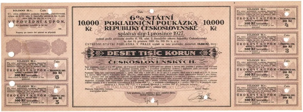 Státní pokladniční poukázky, 1919 - 1939 — 1