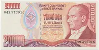 Turecko, 20.000 Lira (1995), P.202