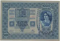 Rakousko - Uhersko, 1000 Koruna 1902, podtisk šedozelený, bez přetisku, Hej.RU5a - fotografie 2