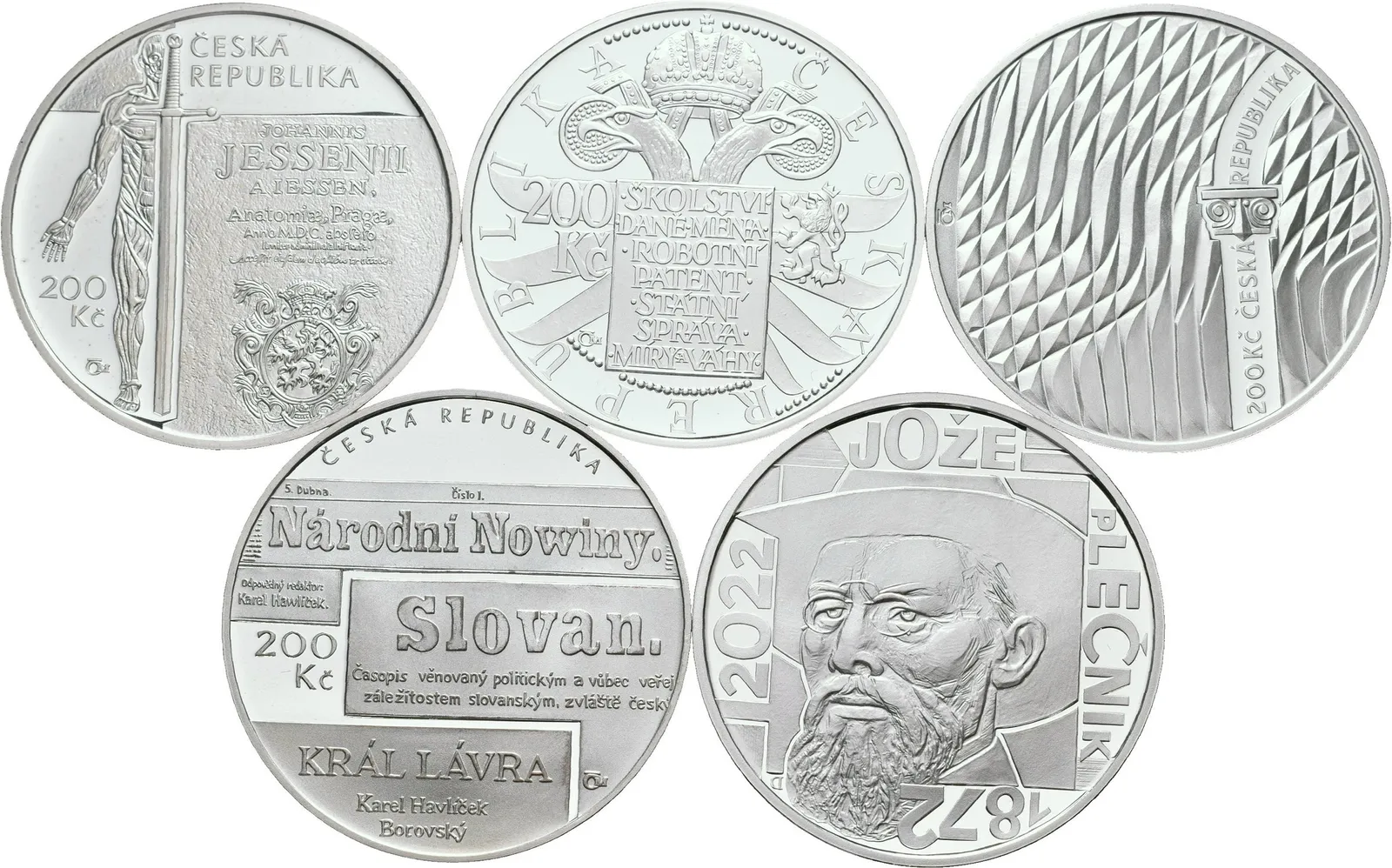 Soubor mincí - 200 Kč 2016 - Jan Jesenius, 2017 - Marie Terezie, — 1