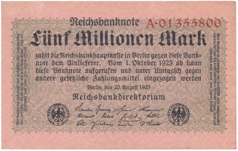 Německo, 5 Millionen Mark 1923, Ro.104a