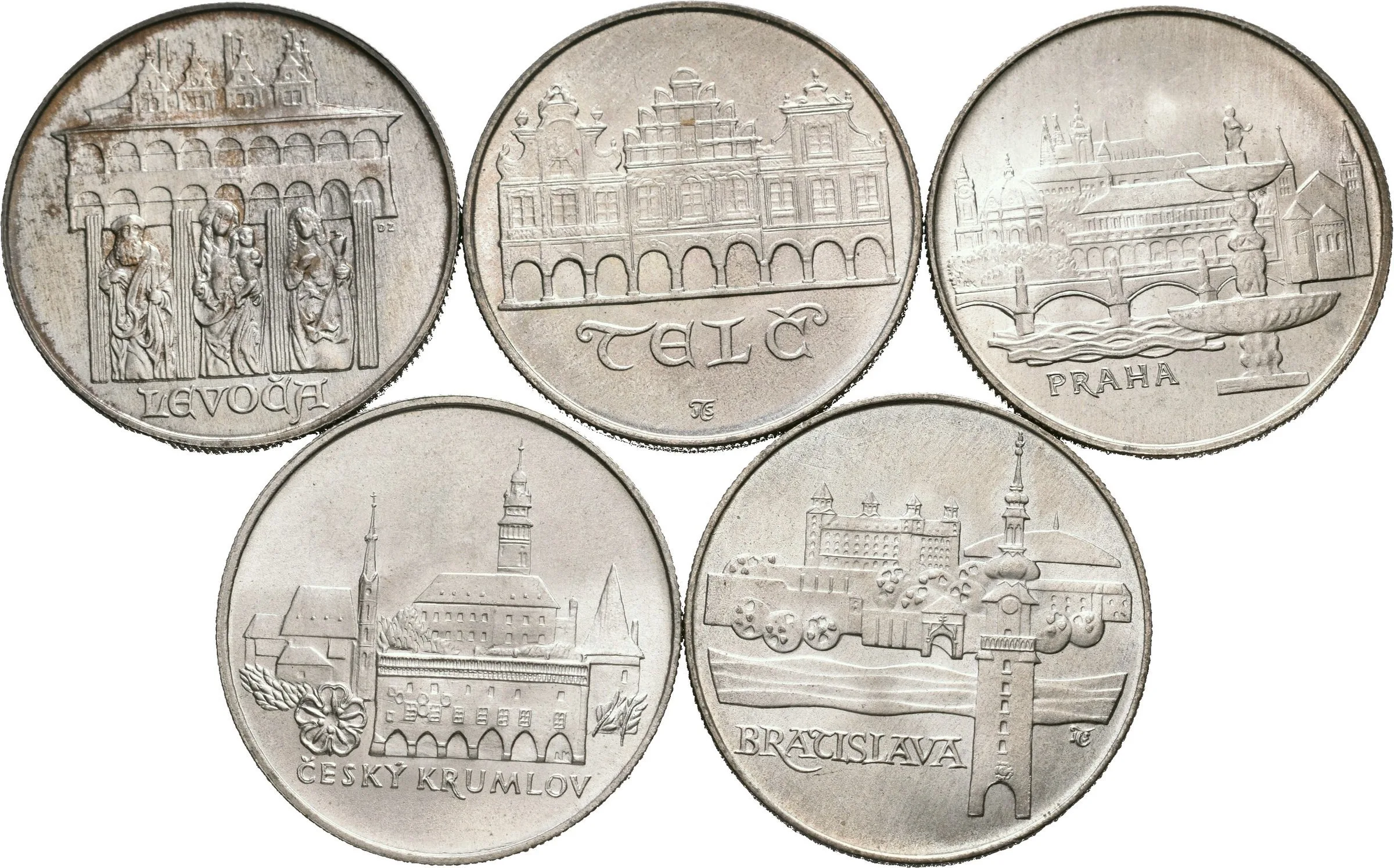 50 Kčs 1986 - Bratislava, Levoča, Praha, Telč a Český Krumlov, — 1
