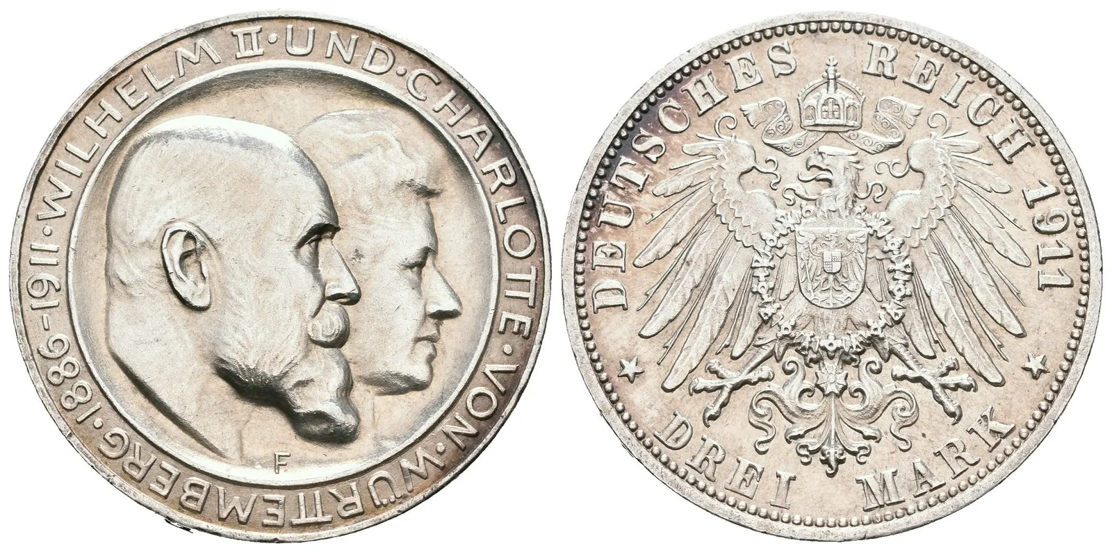Württembersko, 3 Marka 1911 F