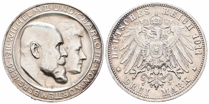 Württembersko, 3 Marka 1911 F