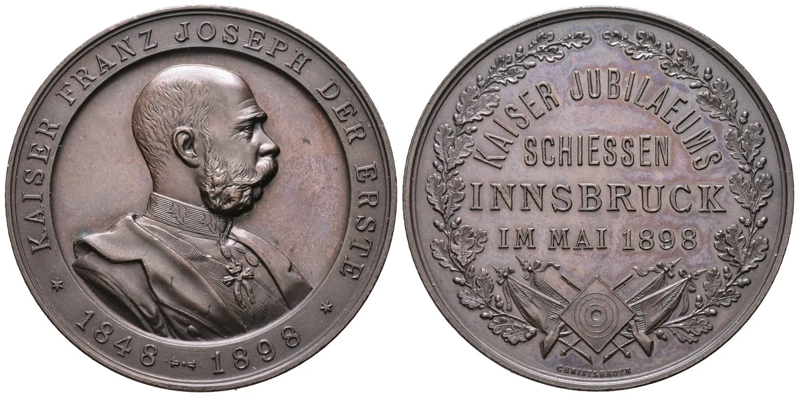 AE Medaile 1898 (J. Christlbauer) - Císařské jubilejní střelby v Innsbrucku — 1