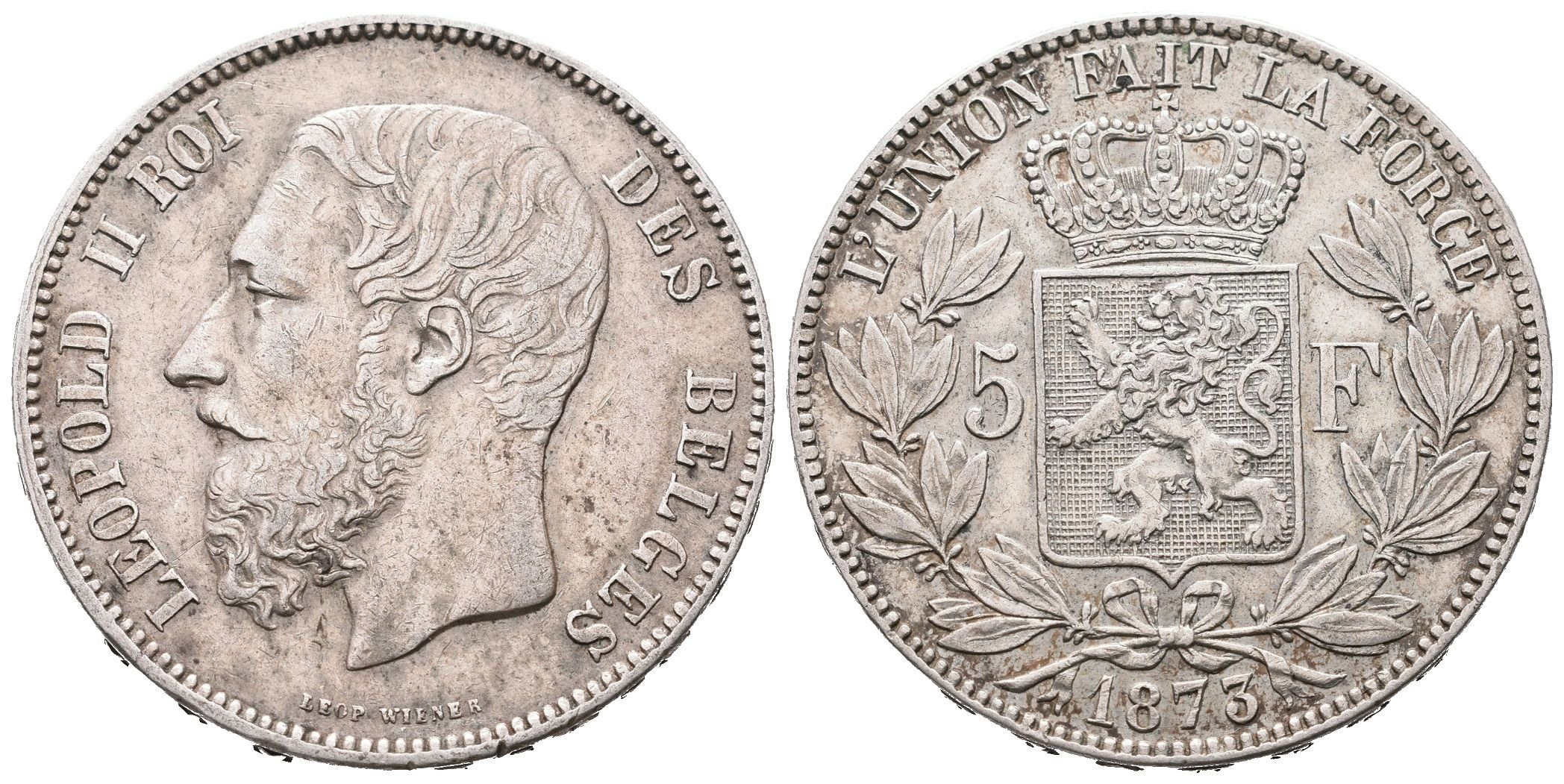 Belgie, 5 Frank 1873