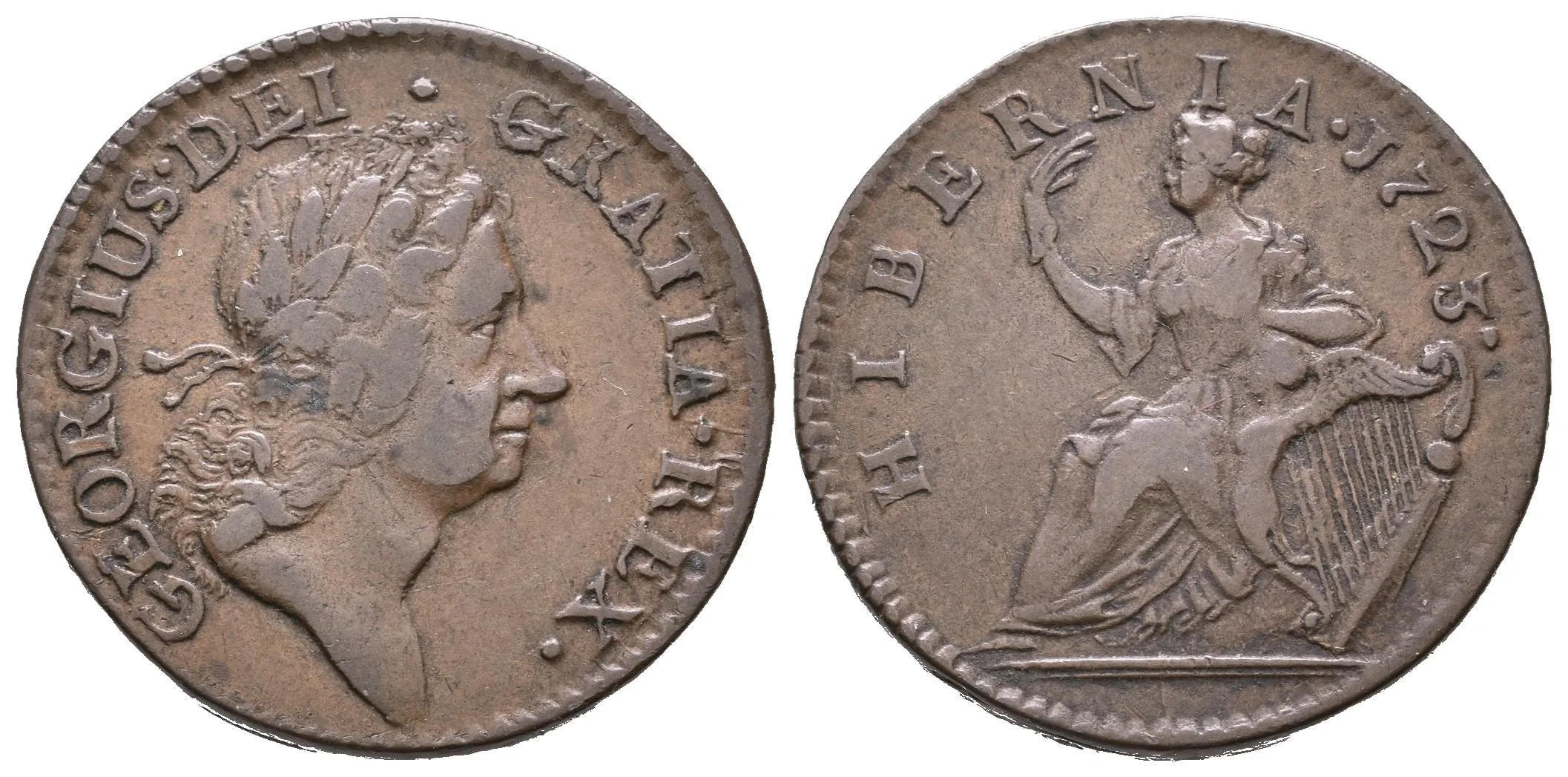 1/2 Penny 1723 - rabža pro Irsko, KM.117, pěkná zachovalost — 1