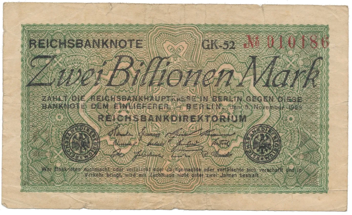 Německo, 2 Millionen Mark 1923, Ro.132a