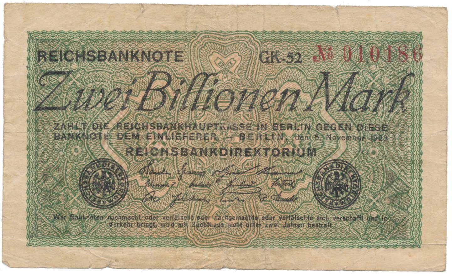 Německo, 2 Millionen Mark 1923, Ro.132a