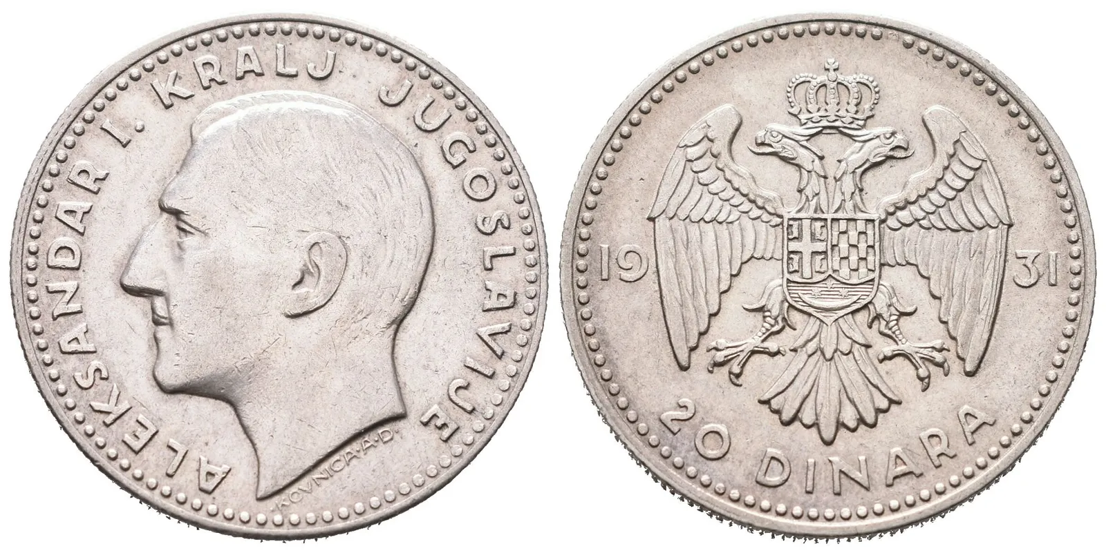 Jugoslávie, 20 Dinar 1931