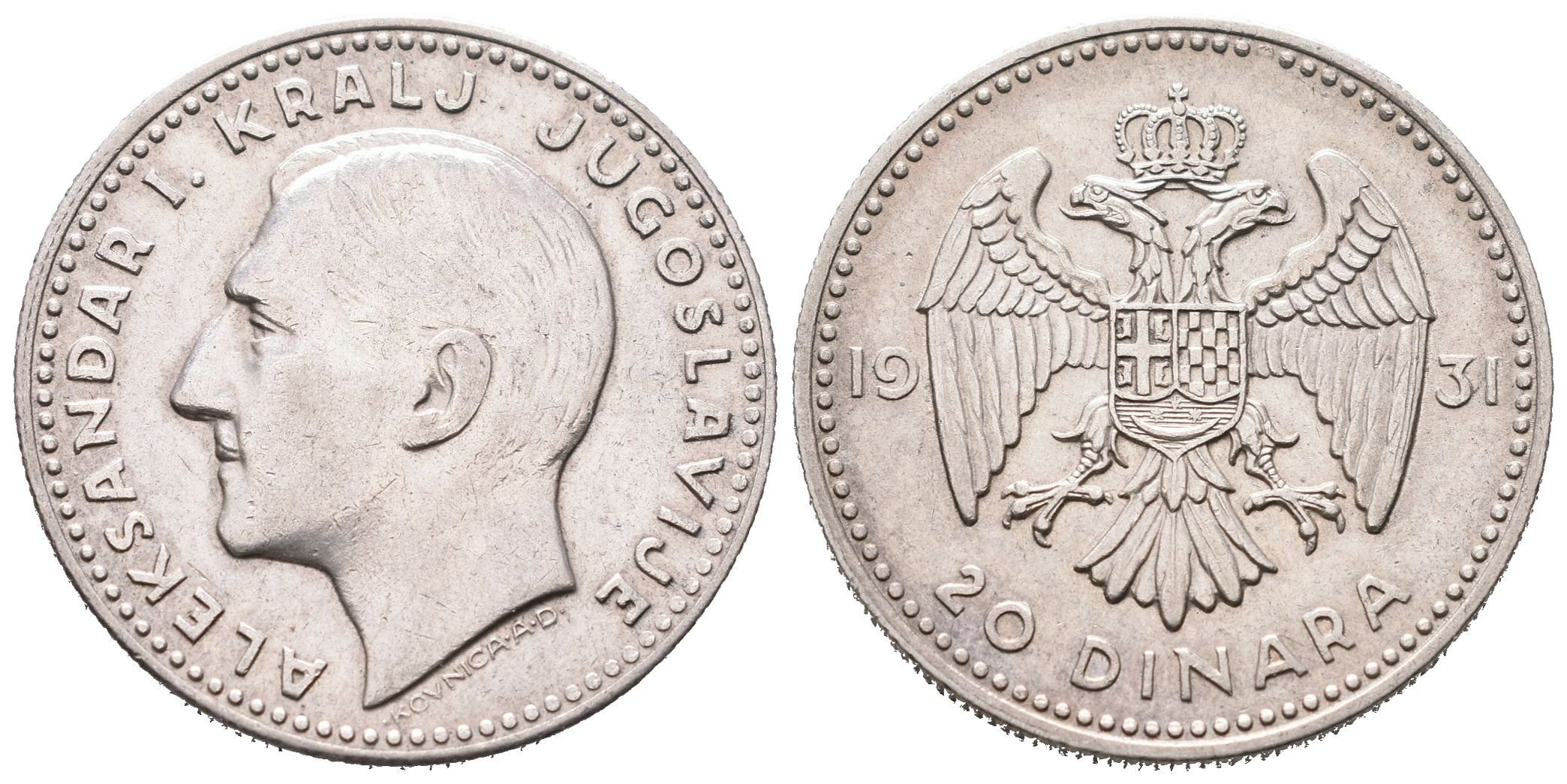 Jugoslávie, 20 Dinar 1931