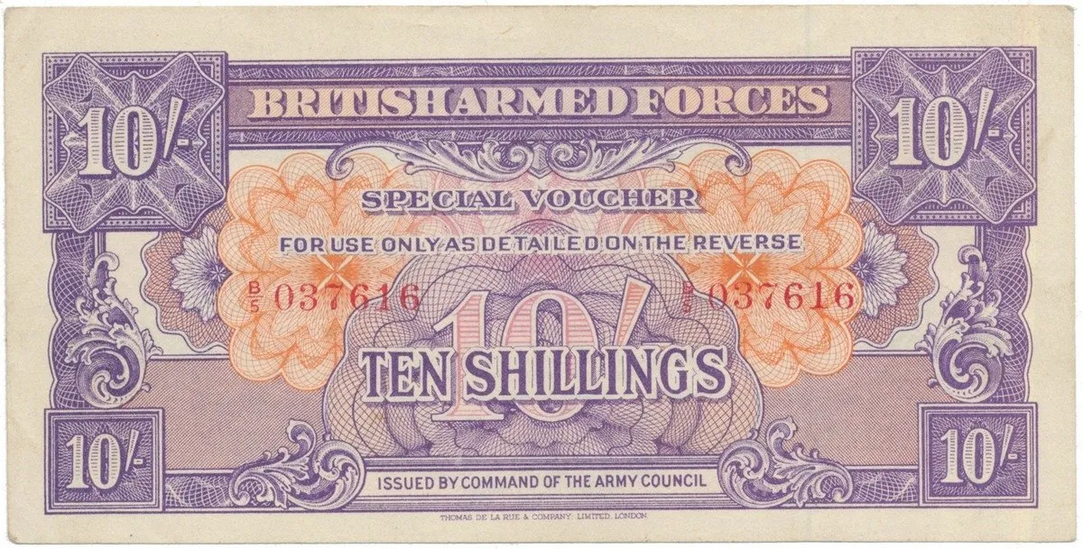 Velká Británie, 10 Shillings (1946), BAF - vojenské vydání, P.M14a