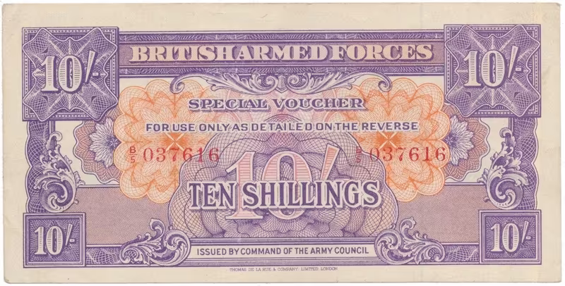 Velká Británie, 10 Shillings (1946), BAF - vojenské vydání, P.M14a