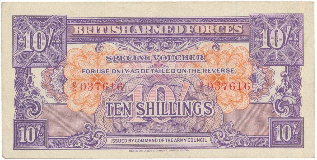 Velká Británie, 10 Shillings (1946), BAF - vojenské vydání, P.M14a
