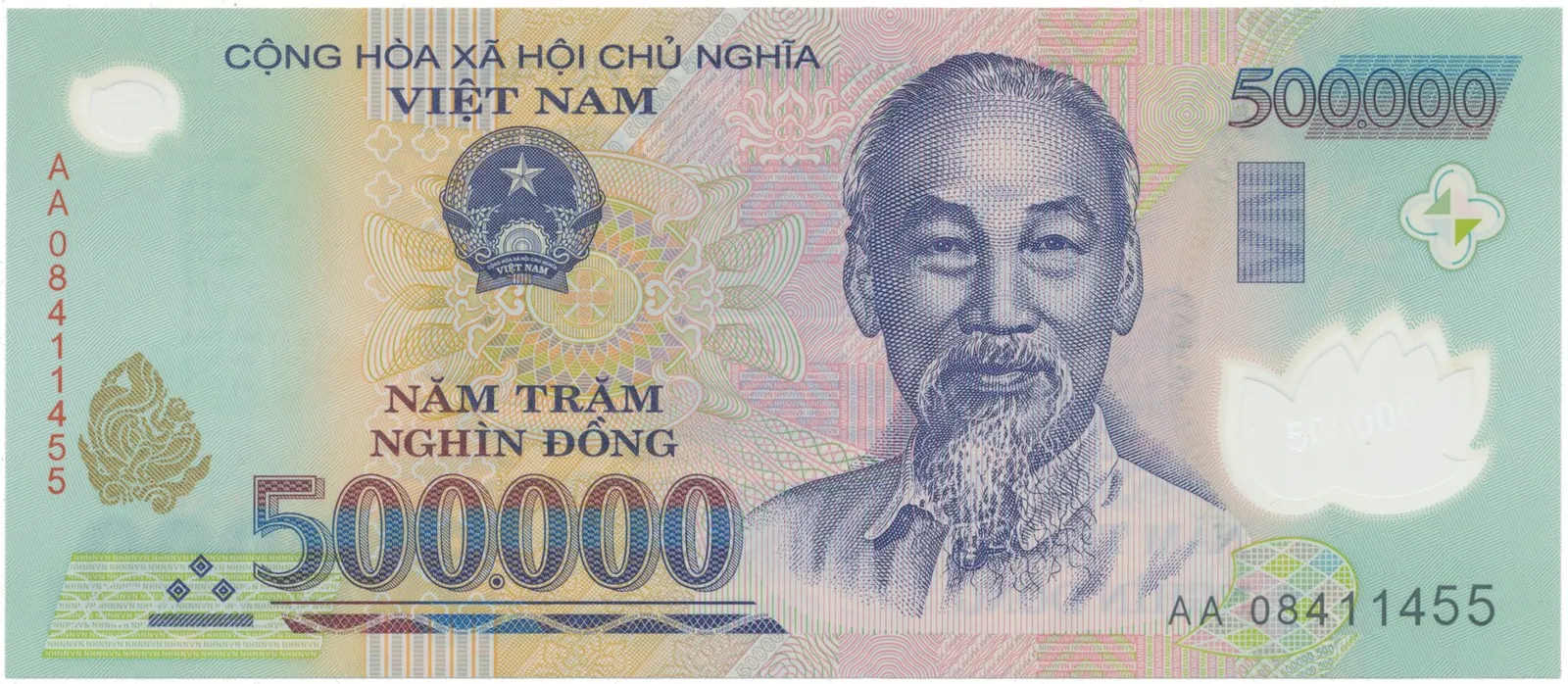 Vietnam, 500.000 Dong 2008, P.124e, plastová