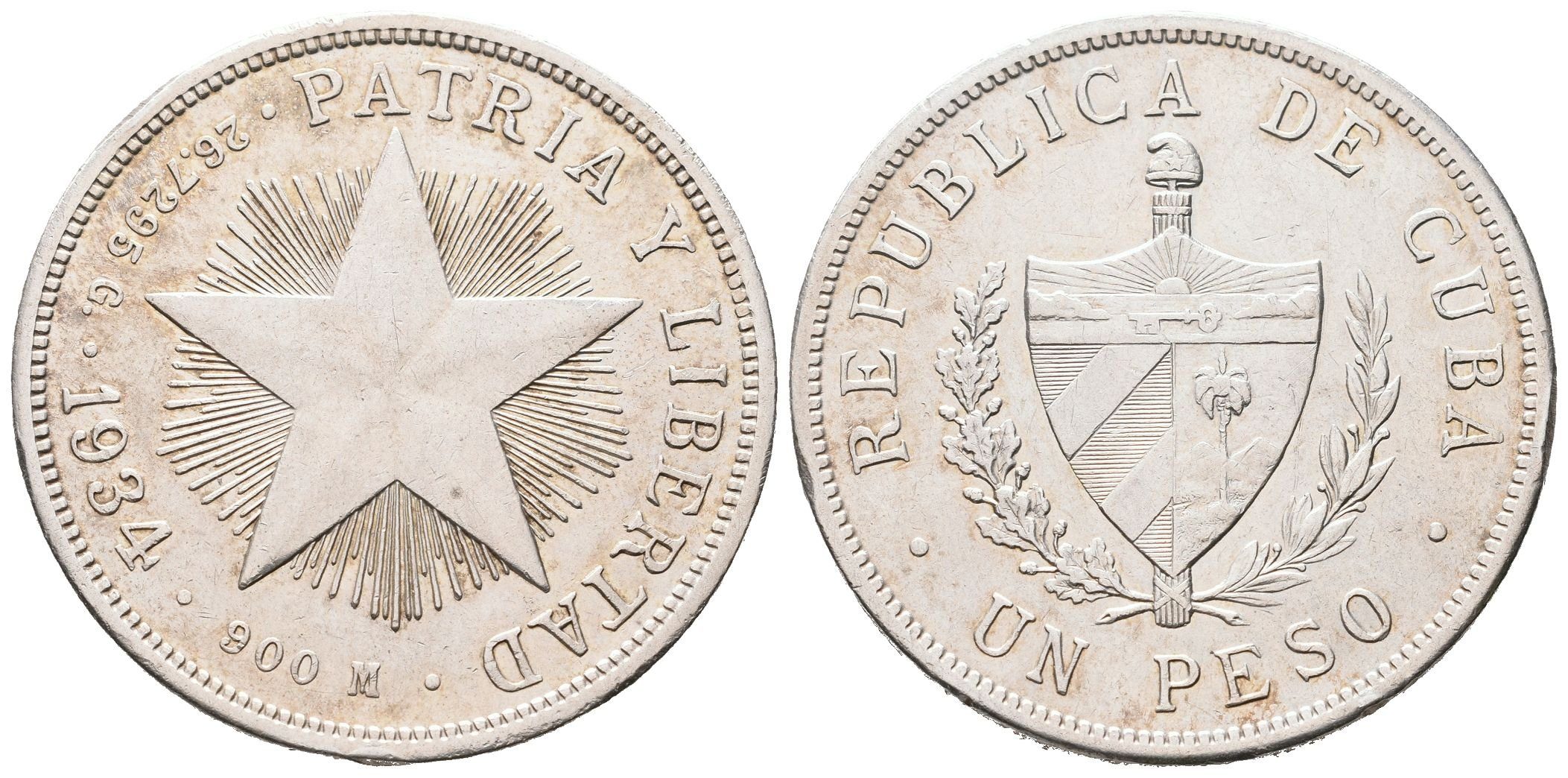 Kuba, 1 Peso 1934