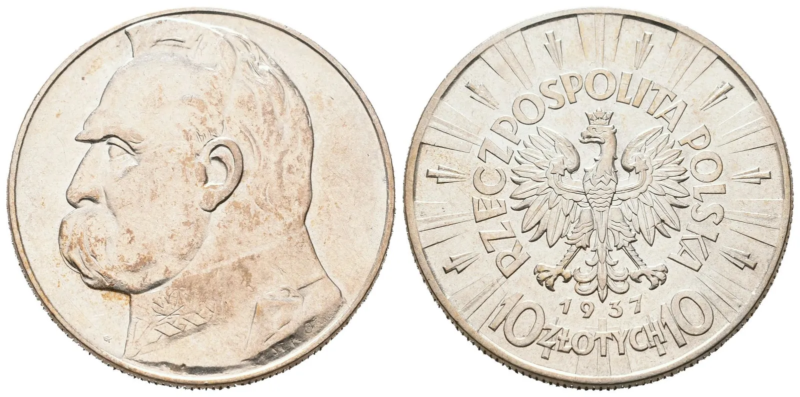 Polsko, 10 Zlotých 1937 - Pilsudzki