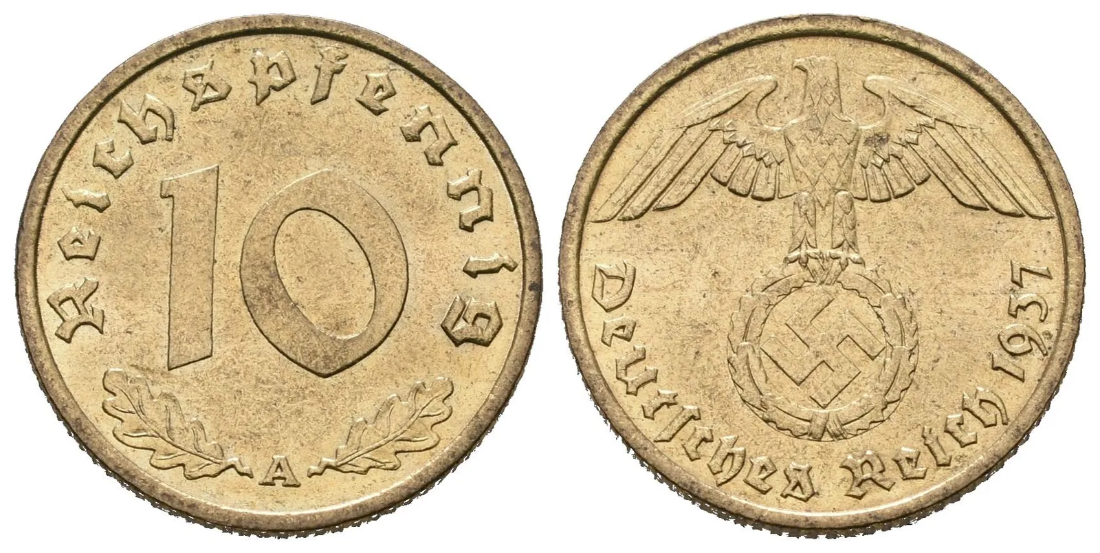 III. říše, 10 Pfennig 1937 A