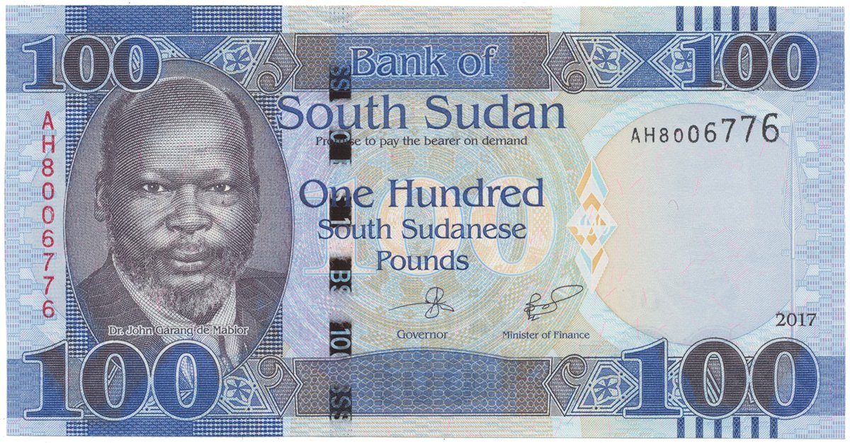 Súdán Jižní, 100 Sudanese Pounds 2017, P.15c