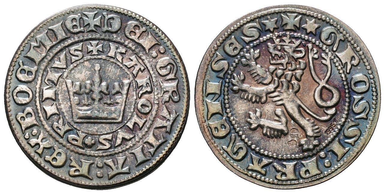 Pražský groš Václav II. - replika