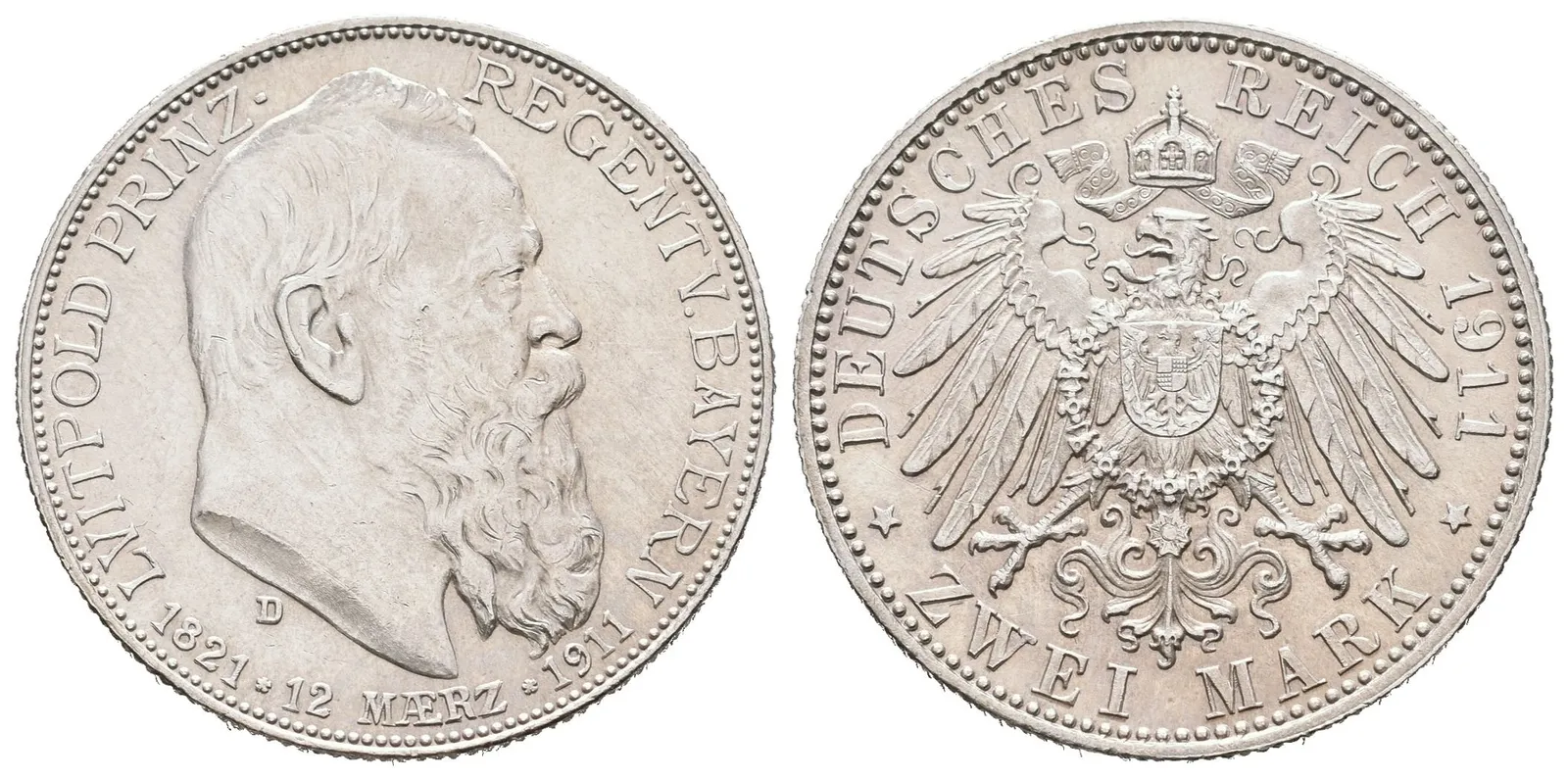 Bavorsko, 2 Marka 1911 D