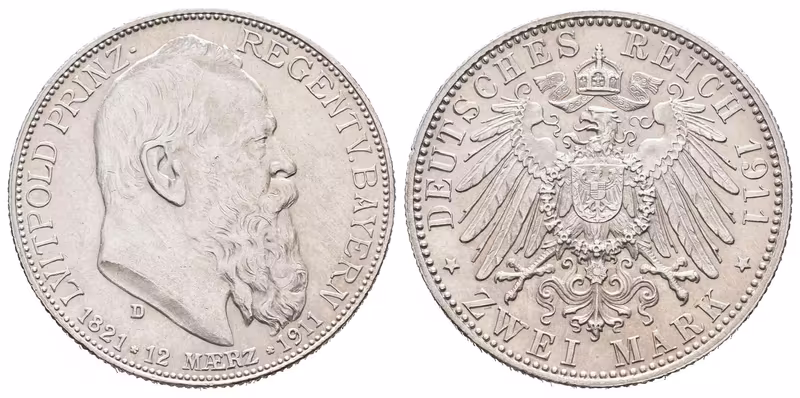Bavorsko, 2 Marka 1911 D