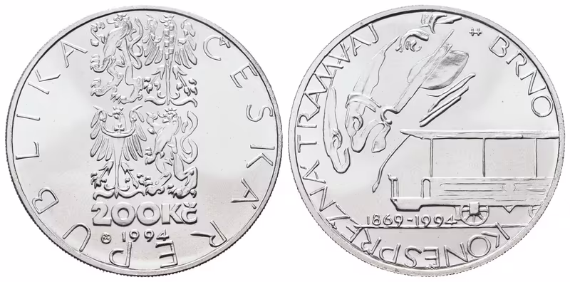 200 Kč 1994 - Koněspřežná tramvaj v Brně