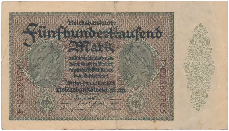 Německo, 500000 Mark 1923, Ro.87b