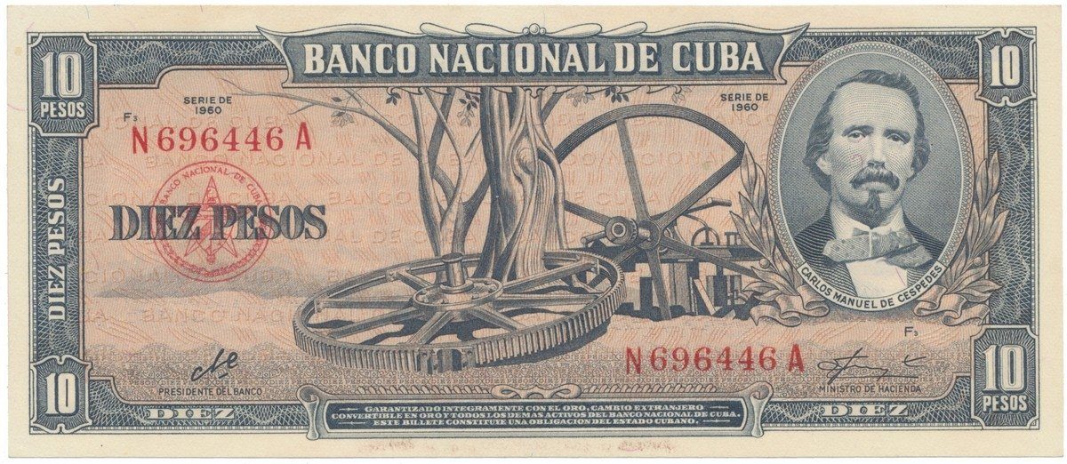 Kuba, 10 Pesos 1960, podpis „Che", P.88c