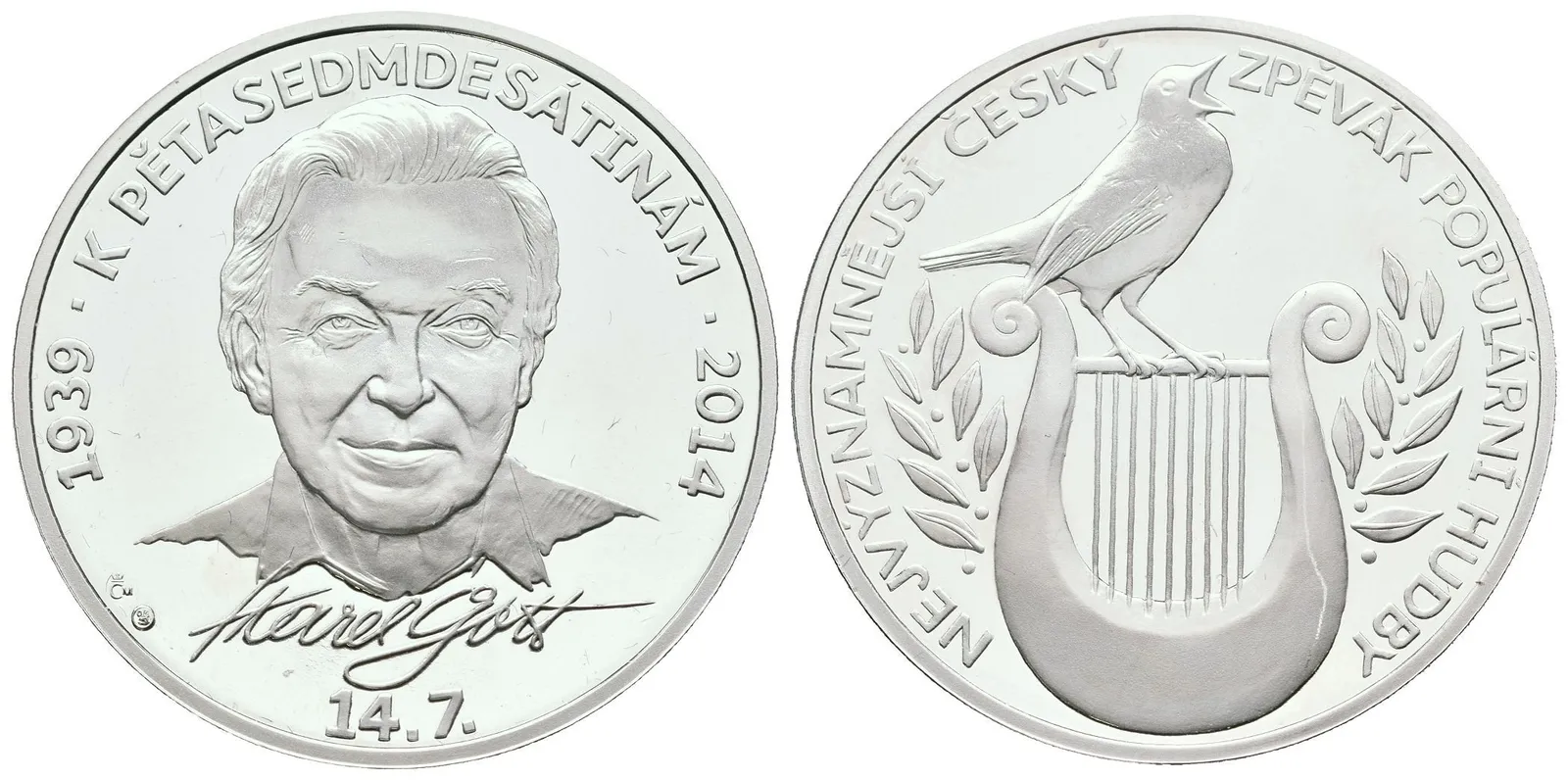 AR Medaile 2014 (Bejvl, Horák) - K 75. narozeninám Karla Gotta — 1